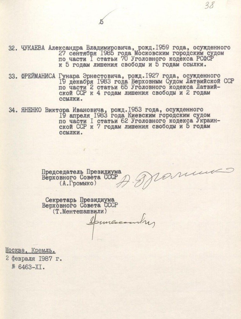 Указ президиума Верховного Совета СССР. Скан документа