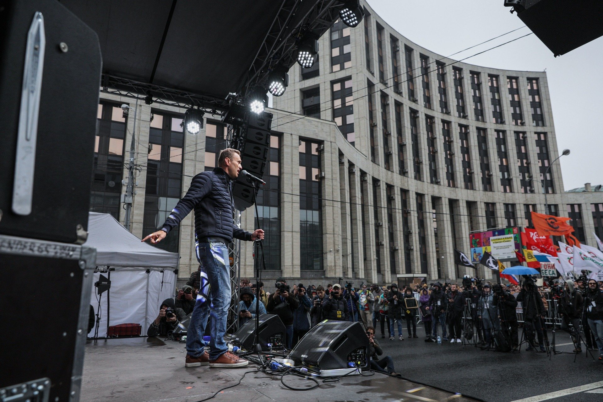 Выступление Алексея Навального на митинге. Фото: Влад Докшин