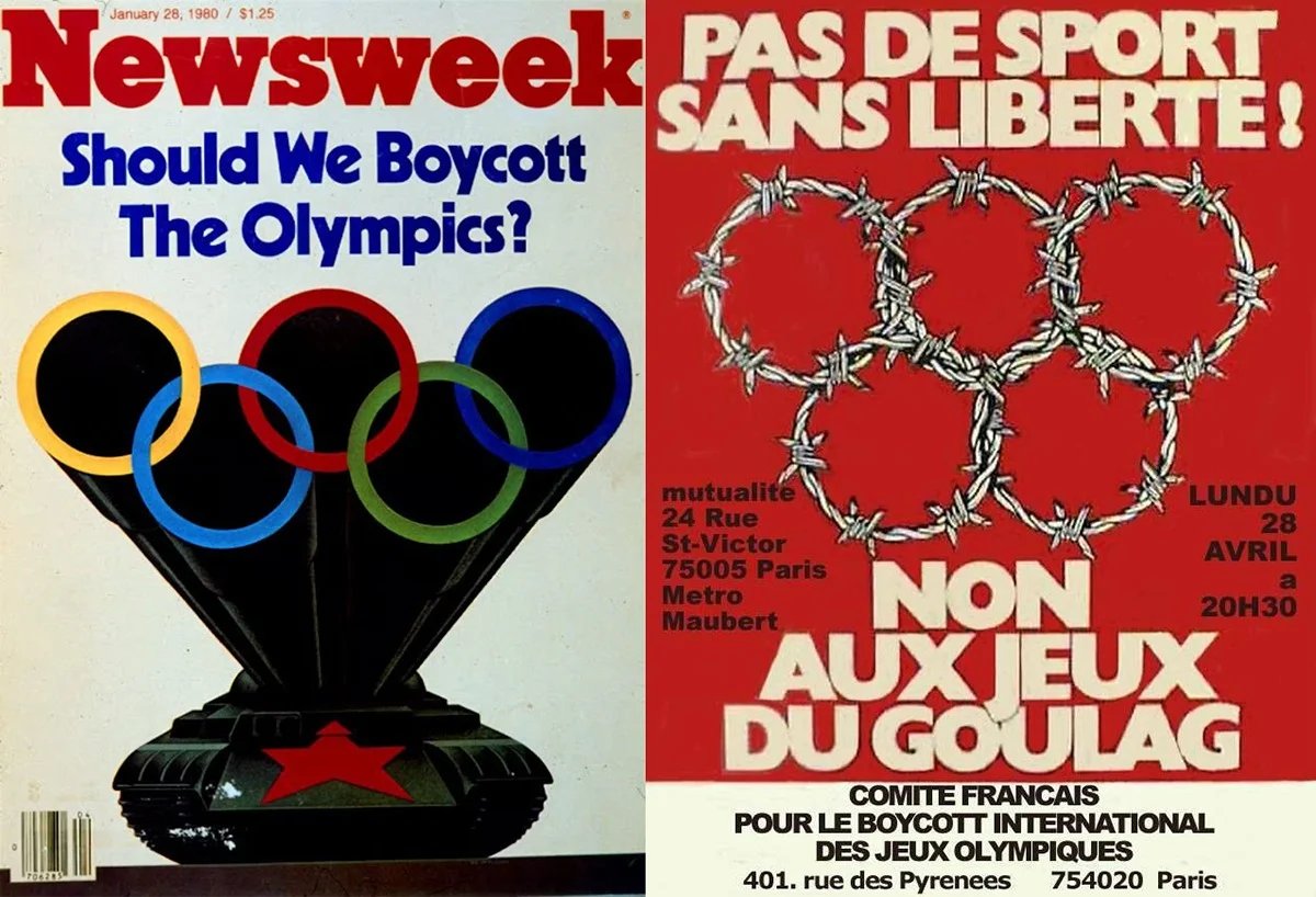 Обложки журналов с призывом бойкотировать Олимпиаду в СССР