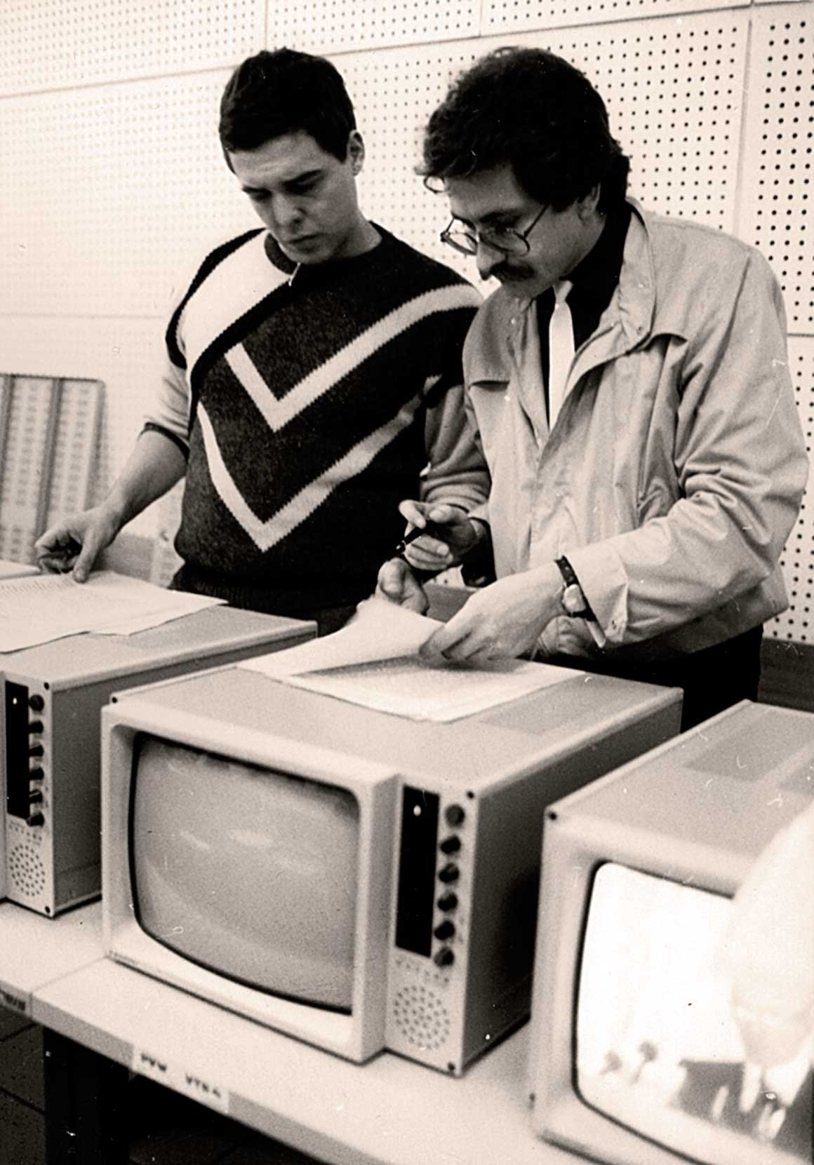 Александр Любимов и Влад Листьев. Программа «Взгляд», 1987 год. Фото: личный архив Александра Любимова