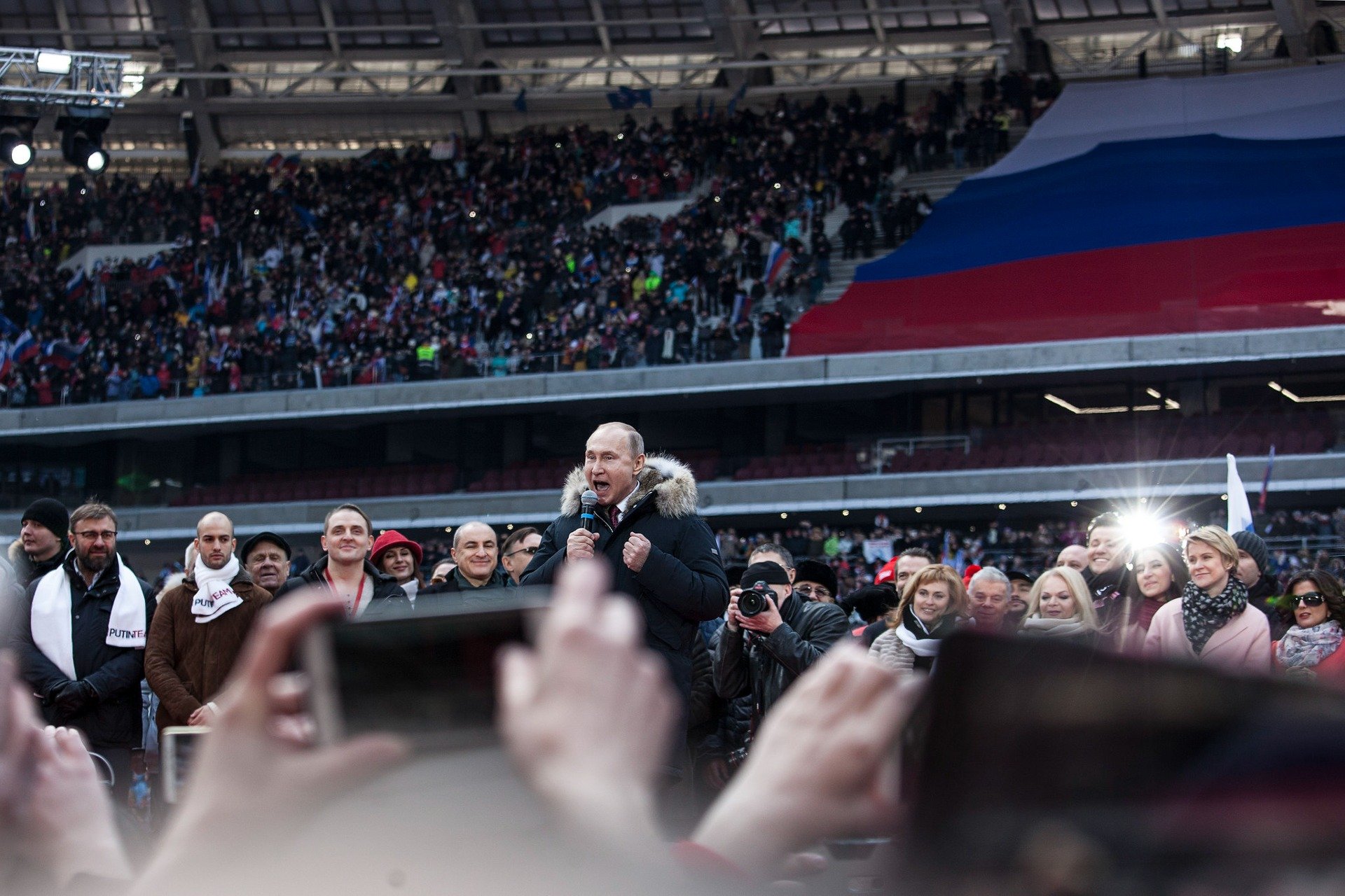 На митинге-концерте «За сильную Россию», 2018 год. Фото: Влад Докшин / «Новая газета»
