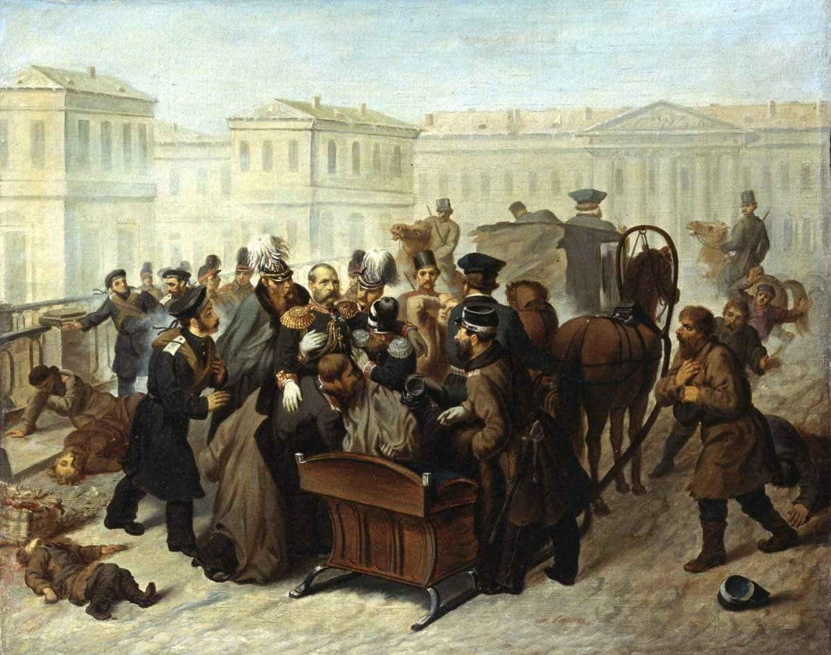 Убийство императора, 1881. Художник: Михаил Силаев