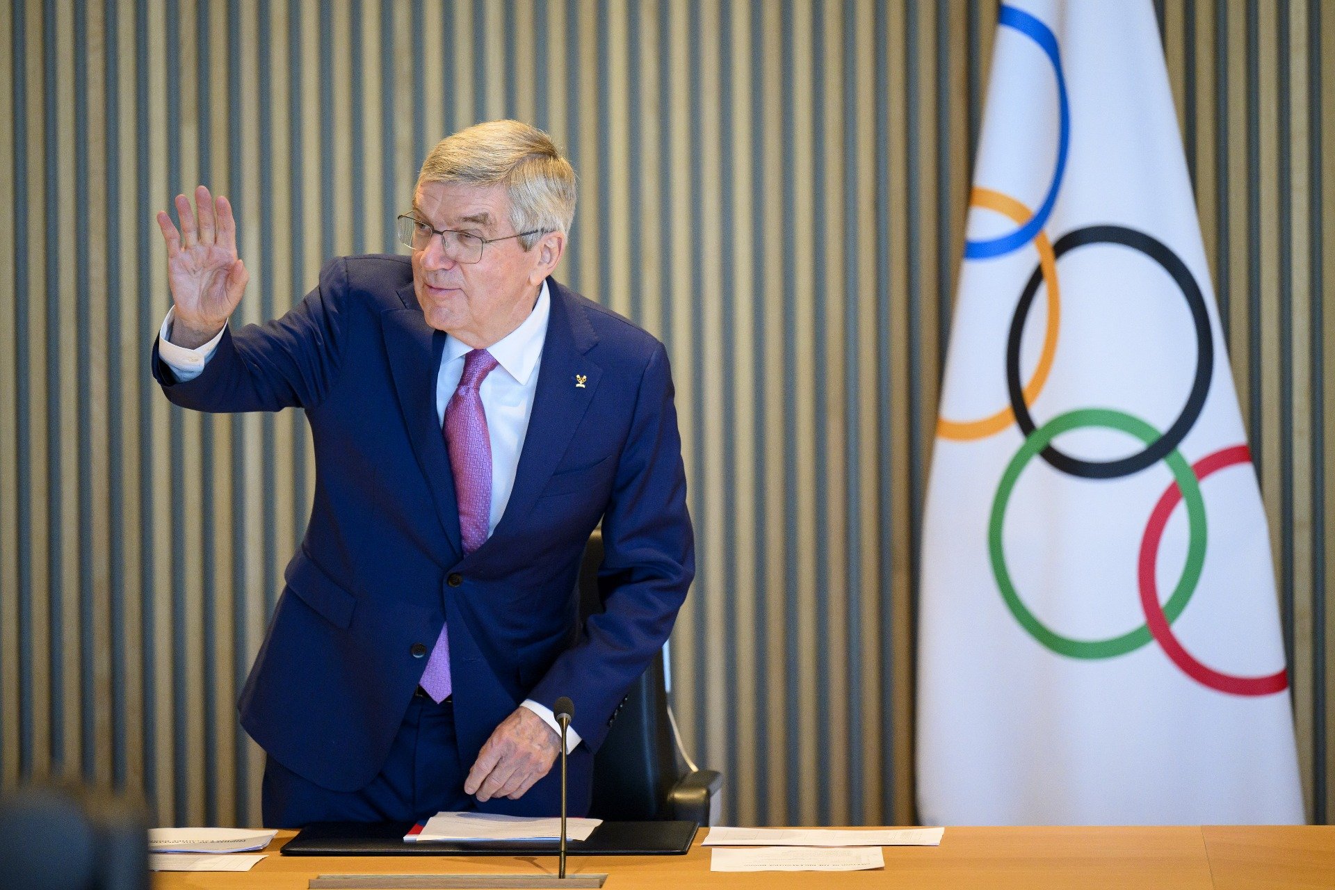 Президент Международного олимпийского комитета Томас Бах на открытии заседания Исполнительного совета МОК. Фото: EPA