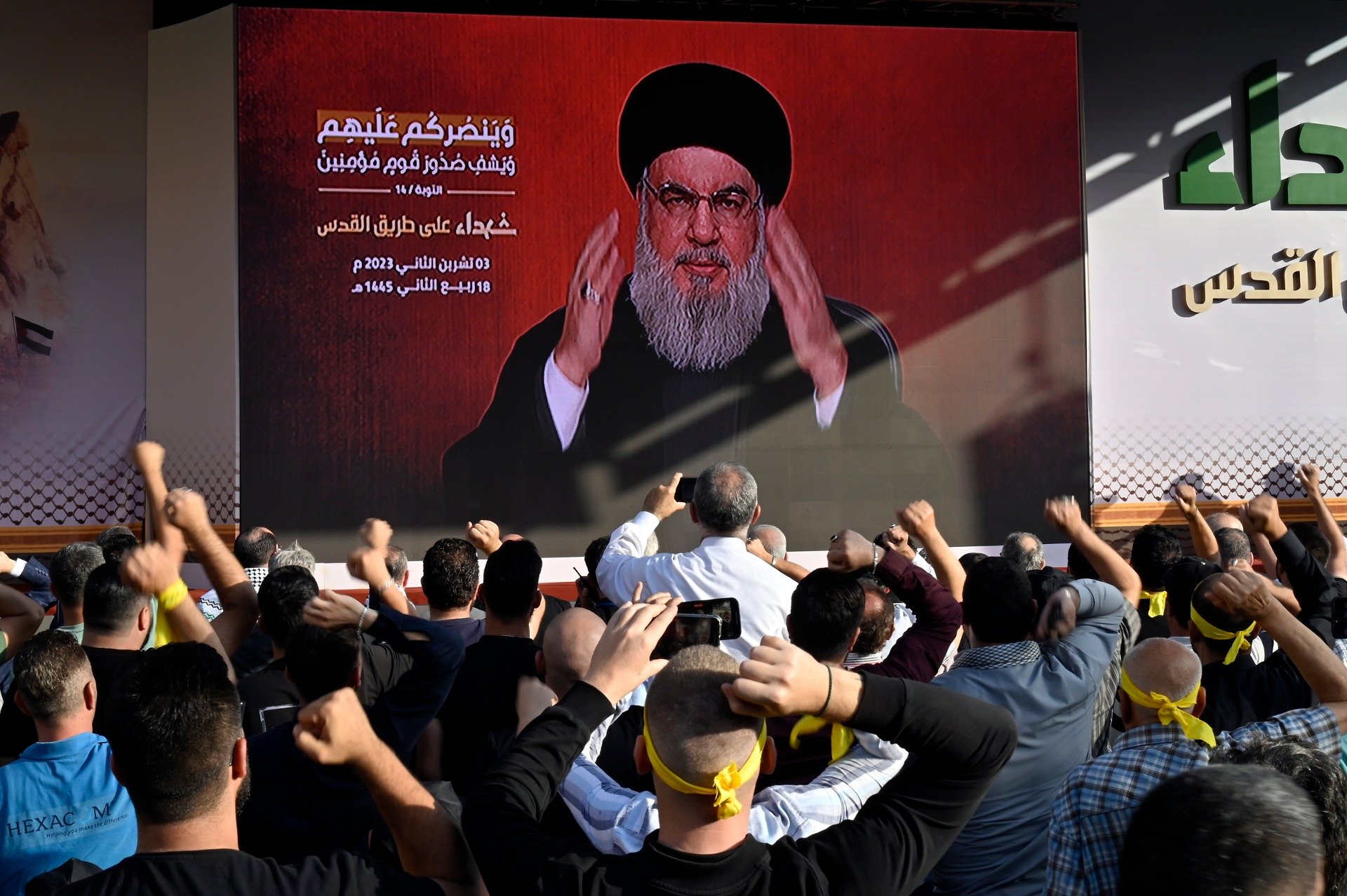 Лидер «Хезболлы» Хасан Насрулла выступает с заявлением. Фото: EPA